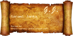 Garami Janka névjegykártya